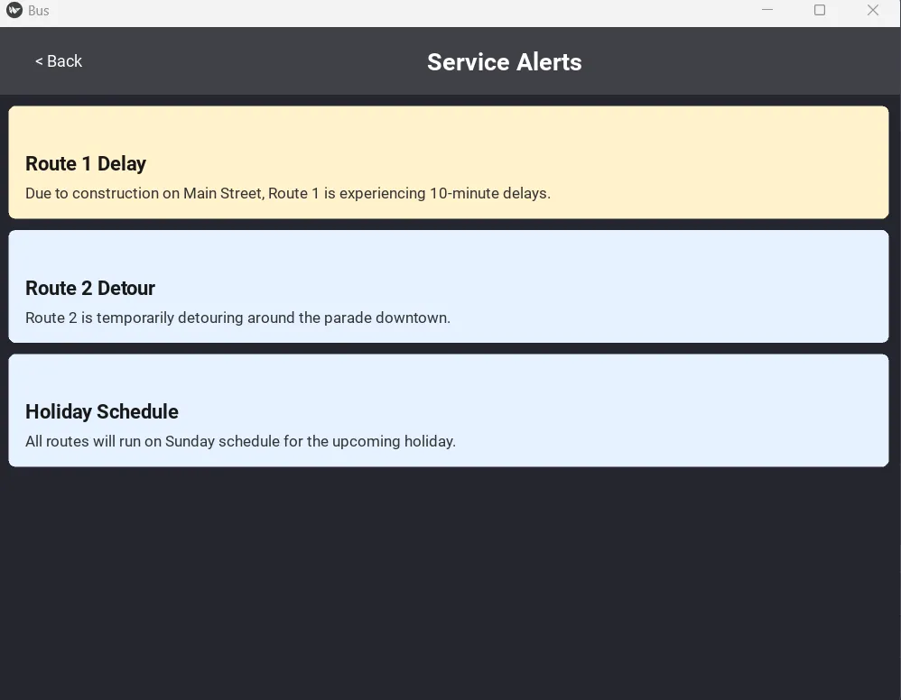 Alert Screen