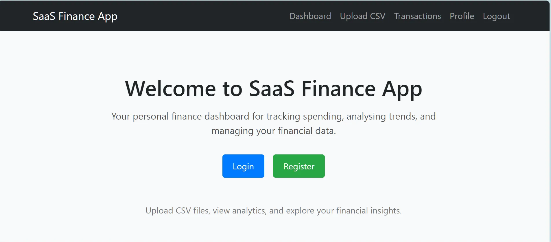 Main dashboard