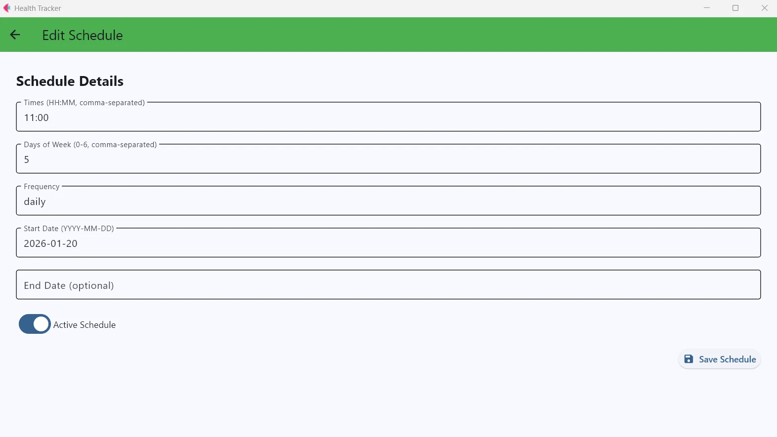 Schedules
