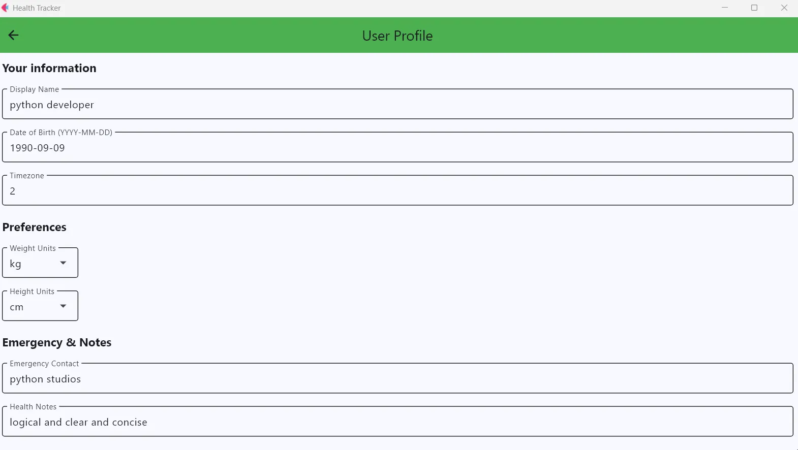 User Profile